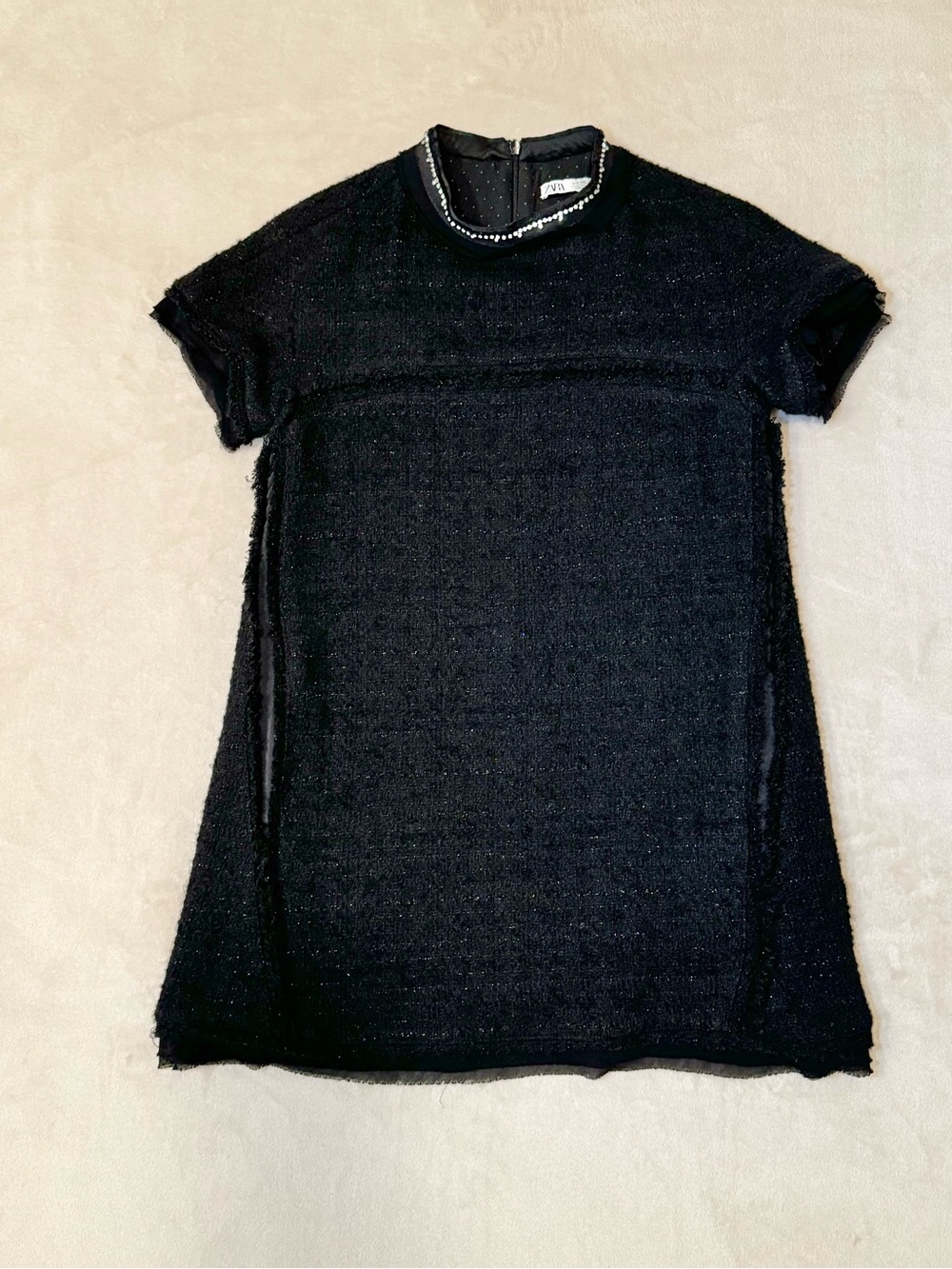 Zara Black Dress with Beaded Collar - Limited Editions